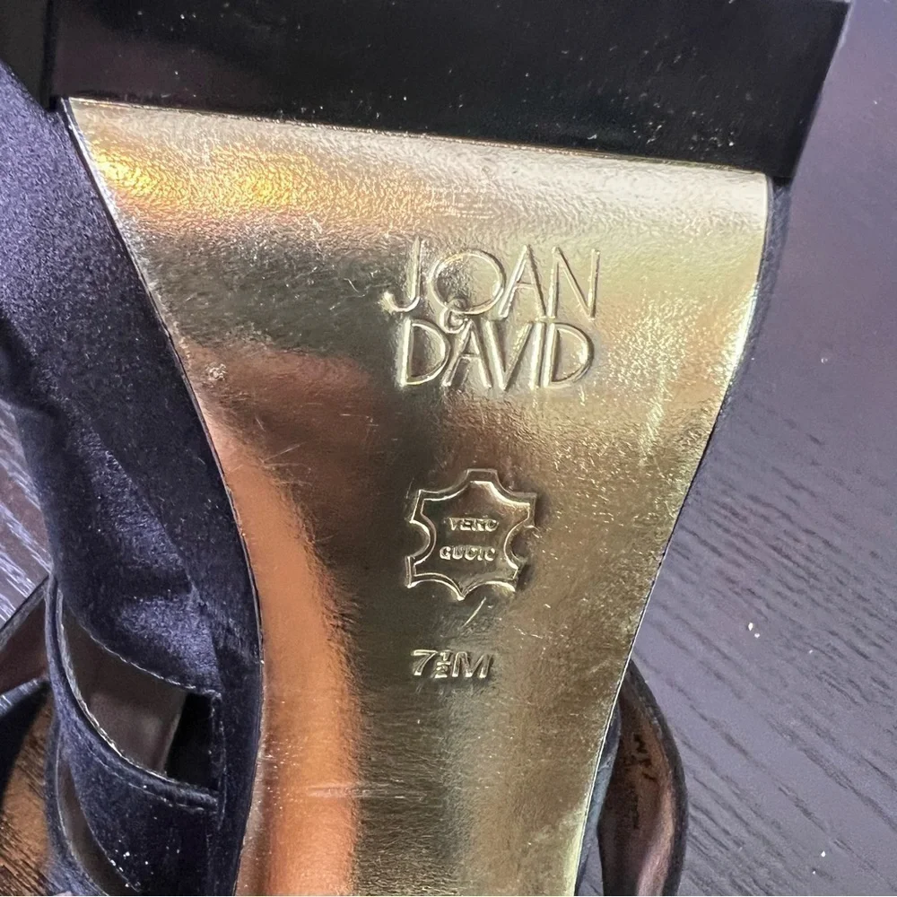 Joan & David Black Satin Platform Shoe  7.5